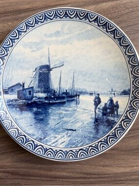 Vintage Westraven Delft Blue Limited Edition Wall Plate – A. Schelfhout Scene